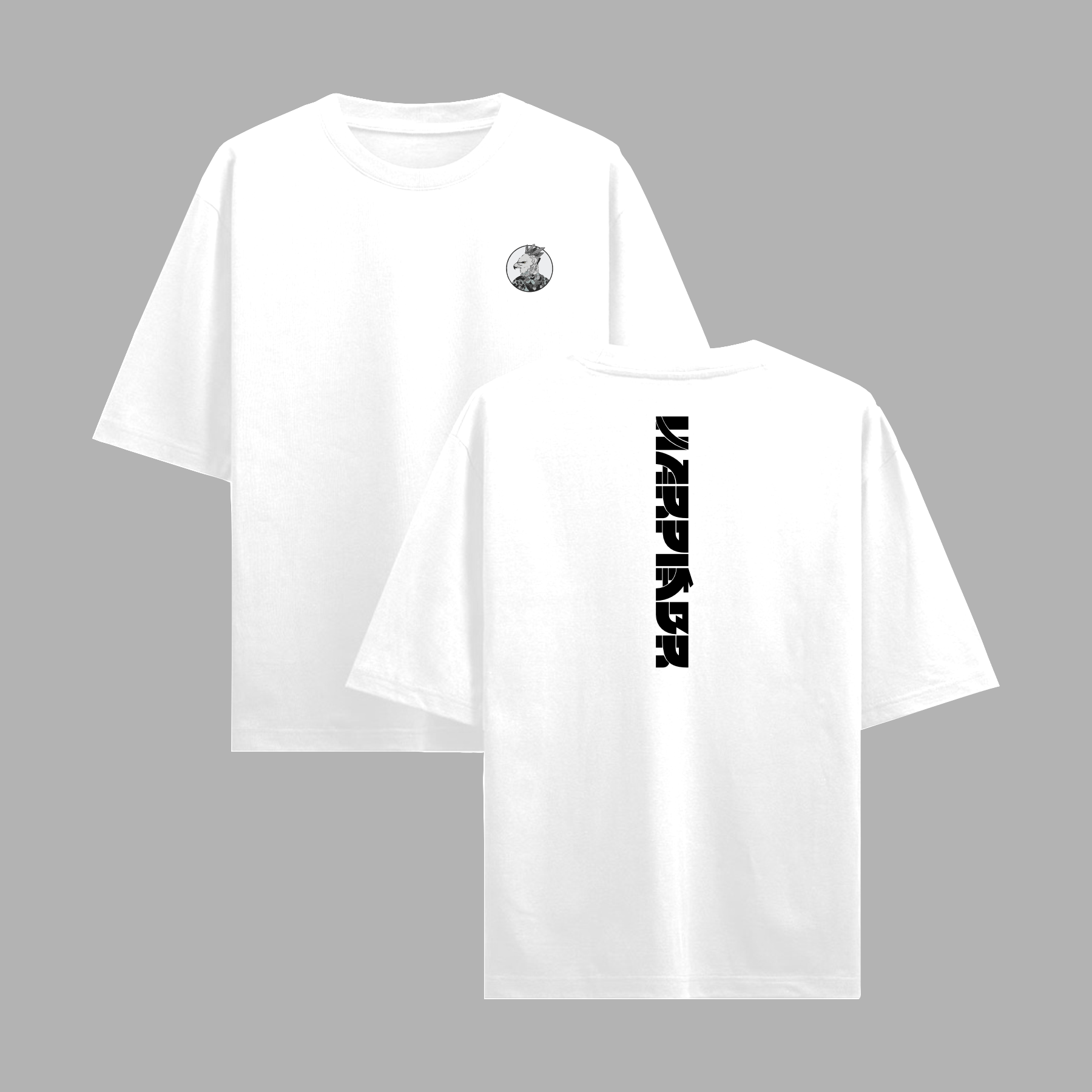 Camiseta Oversized HarpiaBr — Branca Estampada — Essencial 160g